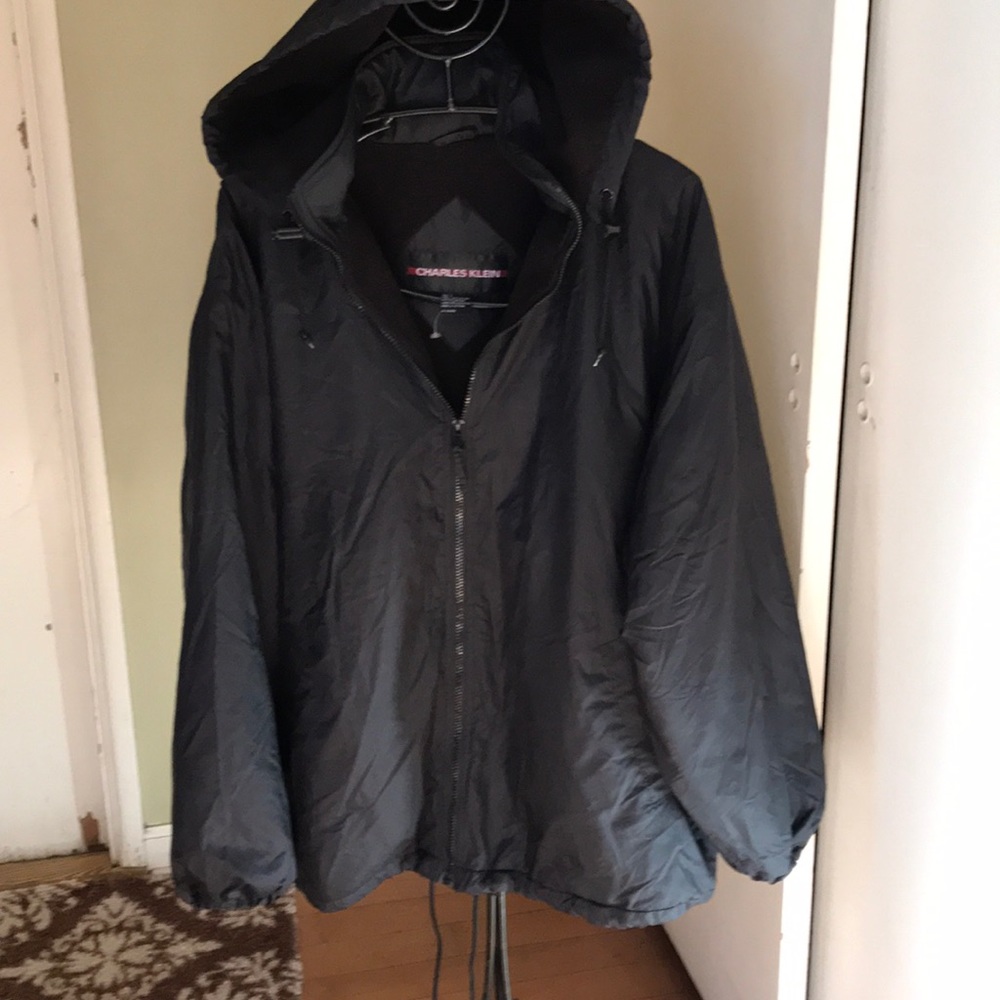 Charles Klein lined fleece hood jacket large